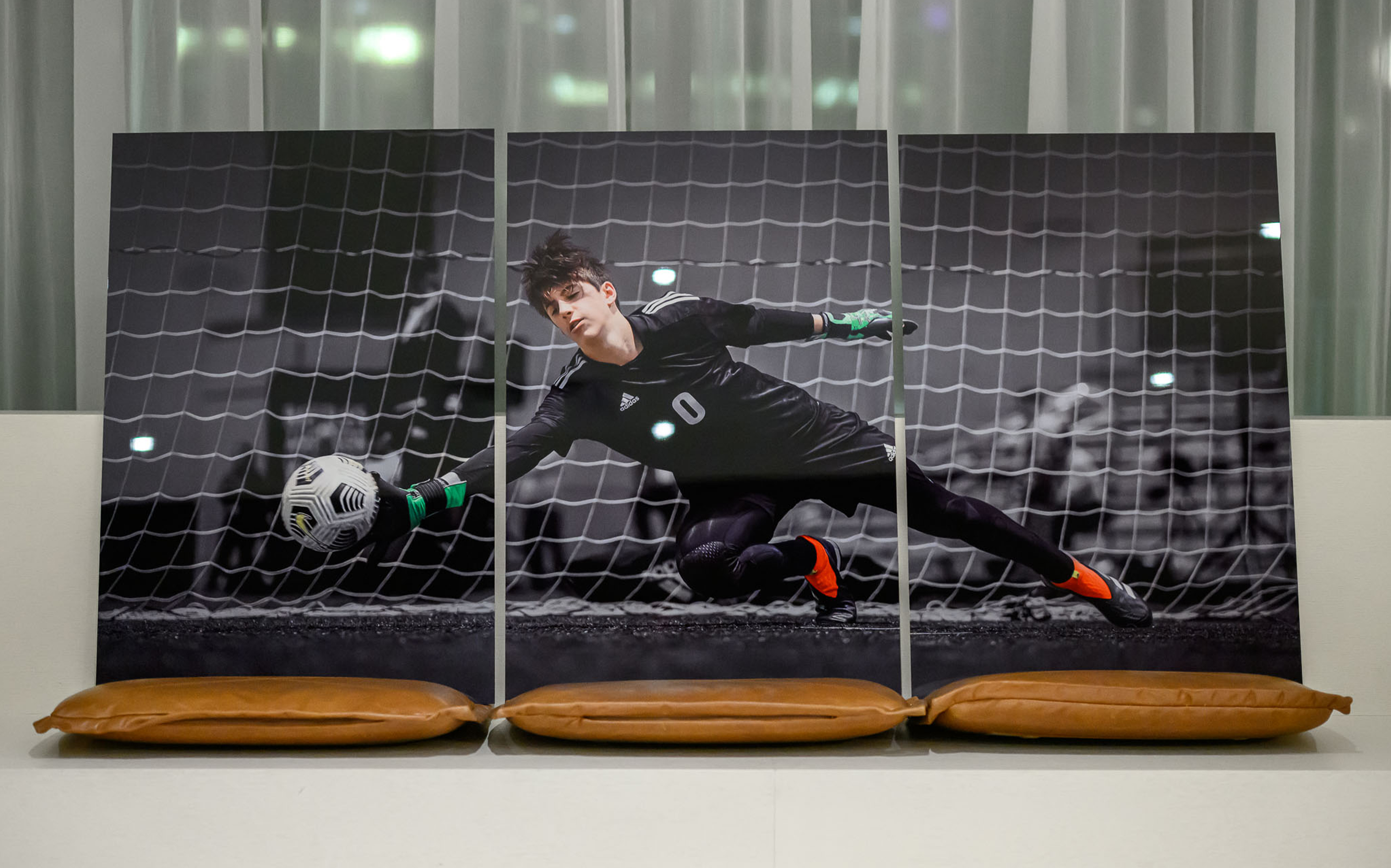 Metal wall art of an athlete
